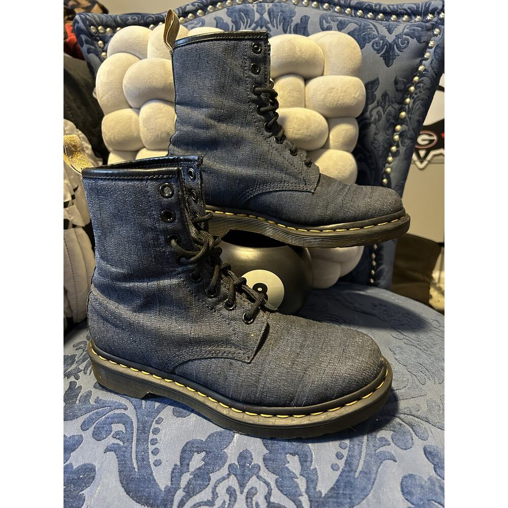 Dr Martens Denim Blue Vegan Casteel Size 7/EU 38